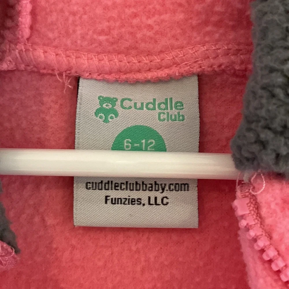 Cuddle club fleece baby bunting pink gray suit